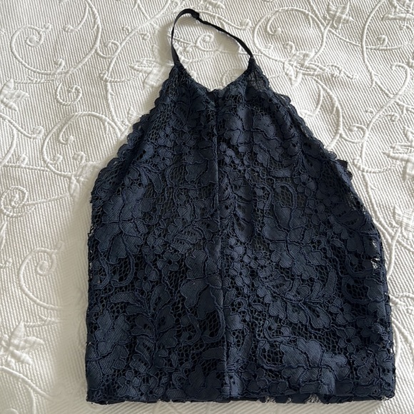 Zara Navy Blue Halter Top Blouse - Picture 9 of 9